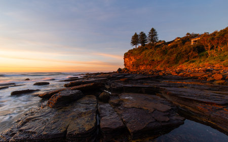 Beautiful view of Avalon Beach coastline, Sydney, Australia.の写真素材