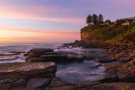 Beautiful view of Avalon Beach coastline, Sydney, Australia.の写真素材