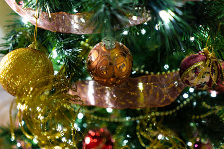 Christmas ornaments. New year tree decorations.