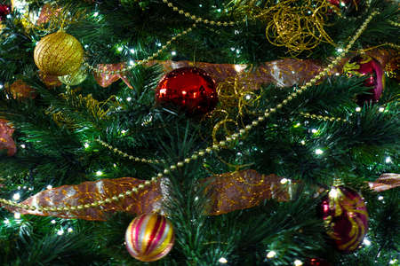 Christmas ornaments. New year tree decorations.の写真素材