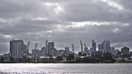 Cityscape of business centre of Perth, Western Australia. south of the riverの写真素材