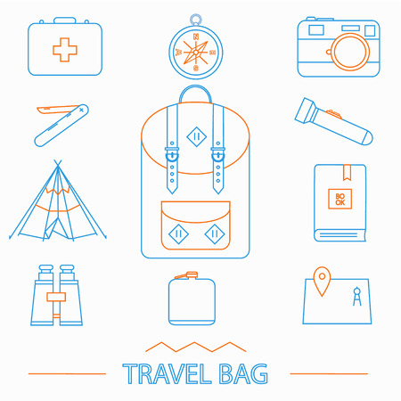 Travel and voyage icons setのイラスト素材