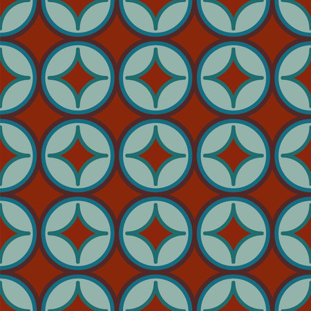 70s Retro Seamless Pattern 60s and 70s Retro style and Aesthetic. Colorful retro design. Seamless geometric vintage wallpaper, vector illustrationのイラスト素材