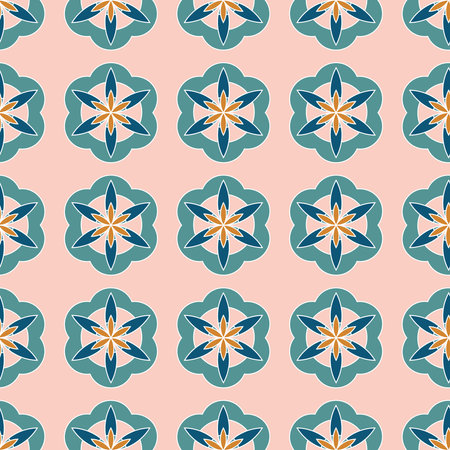 70s 60s mid century retro vintage abstract pattern background, seamless wallpaper, vector illustrationのイラスト素材