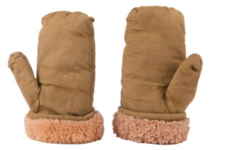 Mittens on a white background. Closeup.の写真素材