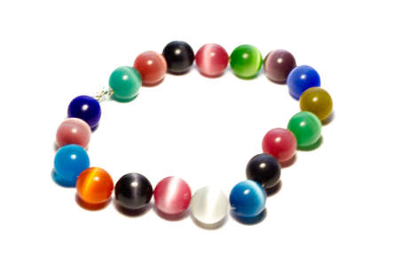 Beads on a white background. Closeup.の写真素材