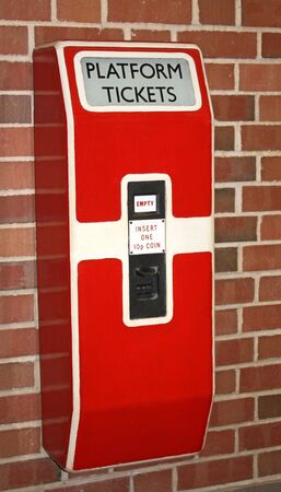A Vintage Railway Station Platform Ticket Machine.の写真素材