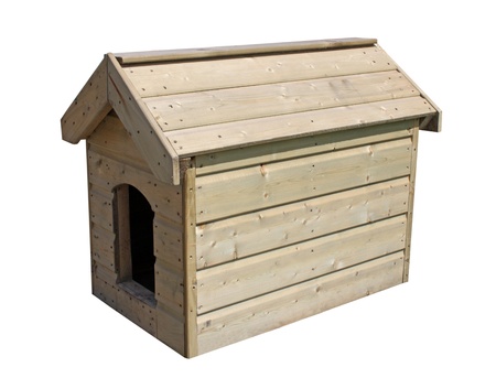 A Large Wooden Outdoor New Dog Kennel.の写真素材