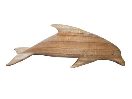 A Carved Wooden Model of a Dolphin.の写真素材