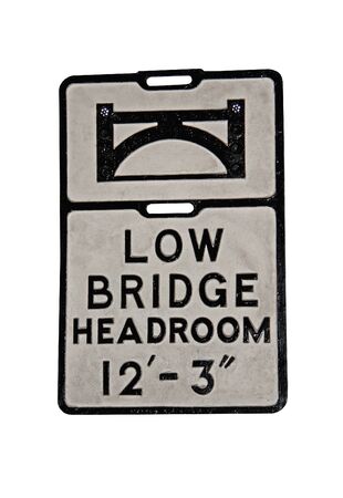 A Vintage British Road Sign for a Low Bridge.の写真素材