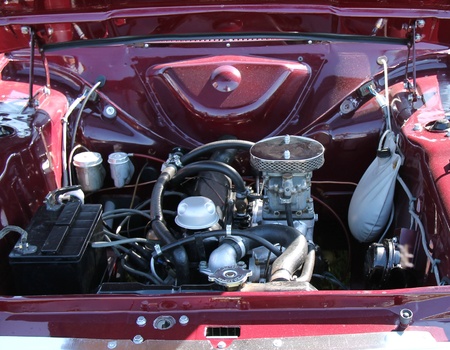 The Petrol Engine of a Vintage Car.