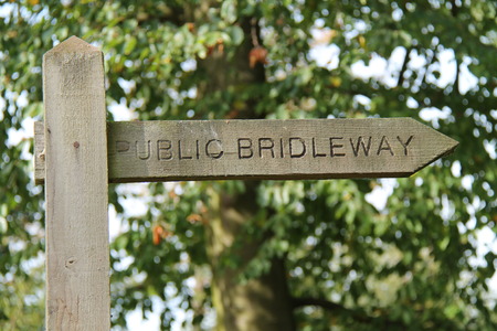 A Public Bridleway Sign on a Countryside Track の写真素材