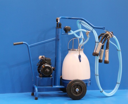 A Brand New Mobile Cow Dairy Milking Machine Unit.の写真素材