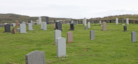 A Bleak Burial Cemetery on a Mountain Hillside.