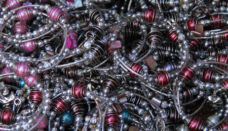 A Collection of Brightly Coloured Jewellery Bracelets.