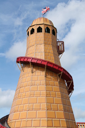A Fun Fair Helter Skelter Ride on a Sunny Day.の写真素材