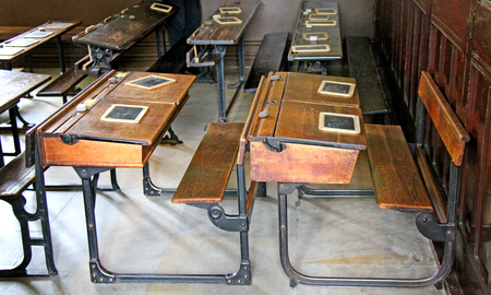 A Representation of an Old Fashioned School Classroom.の写真素材