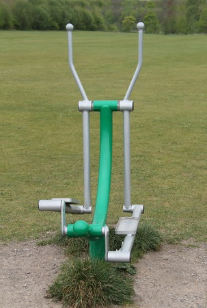 Outdoor Gym Fitness Ski Stepper Swing Equipment.の写真素材