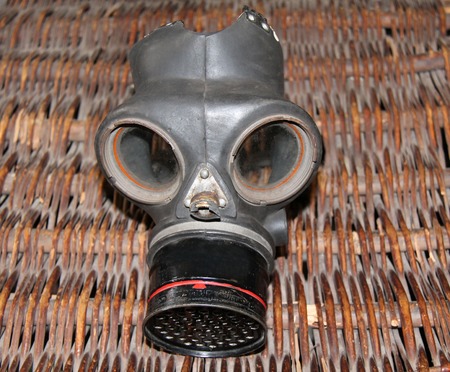 The Remnants of a Very Old Protective Gas Mask.の写真素材