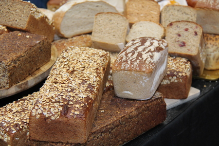 A Display of Assorted Freshly Made Loaves of Bread.
