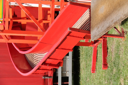 The Bottom of a Traditional Fun Fair Wooden Slide.