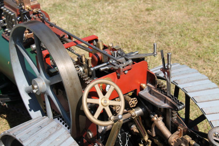 The Controls of a Vintage Miniature Steam Traction Engine.の写真素材