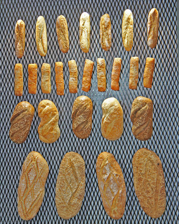 A Display of Various Types of Freshly Baked Bread Loaves.の写真素材
