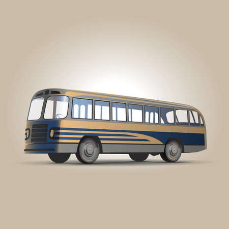 Old-fashioned Soviet city bus retro vector illustrationのイラスト素材