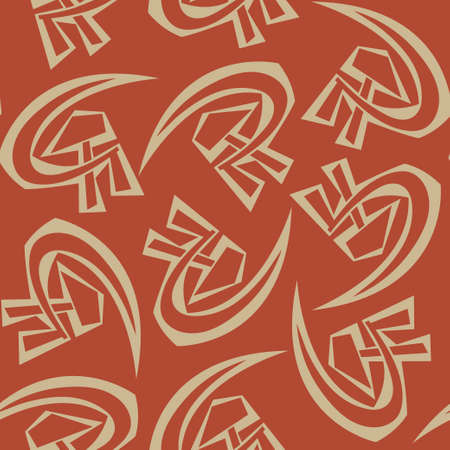 Soviet symbols of hammer and sickle vector seamless patternのイラスト素材