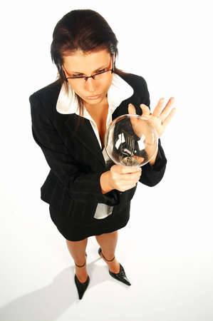 Sexy Business women isolated on whiteの写真素材