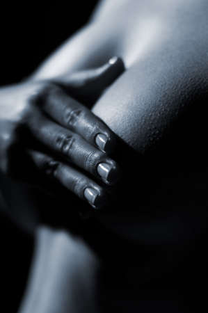 Sensual women body parts in moonlitht shadowの写真素材