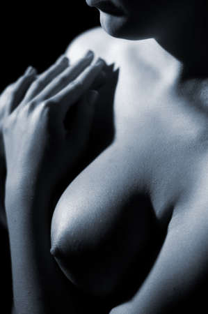 Sensual women body parts in moonlitht shadowの写真素材