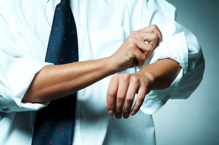 A Young businessman with tie and white shirtの写真素材