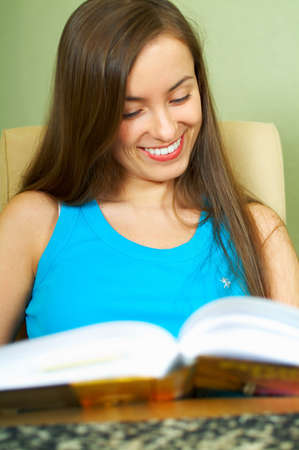 Young beautiful woman learning