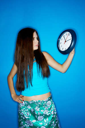 Portrait of Young woman isolated on colour background