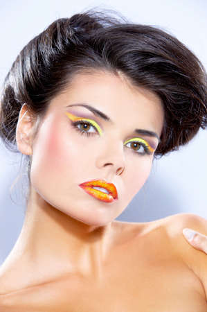 Sexy fashion female model is posing in studioの写真素材