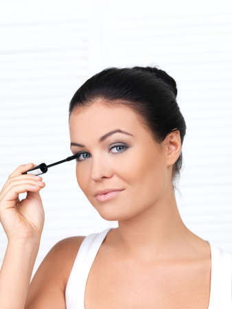 Portrait of beautiful woman, she doing makeupの写真素材