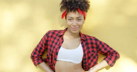 Beautiful african american woman posingの写真素材