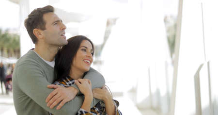 Loving young couple sharing a quiet momentの写真素材