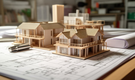 A professional real estate concept created with miniature 3D modelの写真素材