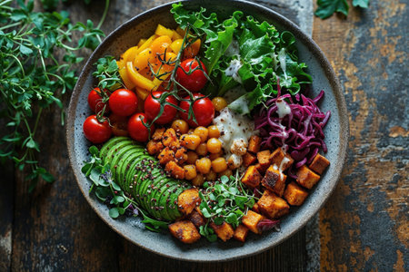 Buddha bowl, healthy and balanced foodの写真素材