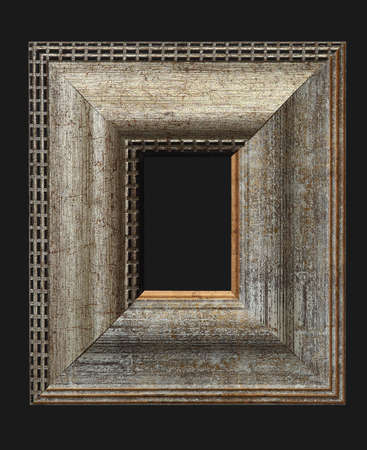 Wooden Frame On The Black Background. Isolatedの写真素材