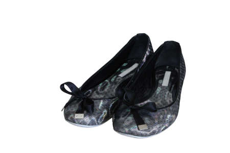 Shiny Dark Grey Ballet Flatの写真素材