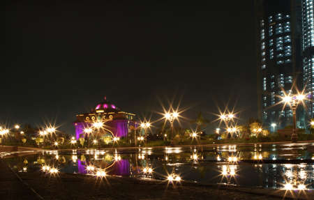 East wing gate of Emirates Palace in the night. Abu Dhabi の写真素材
