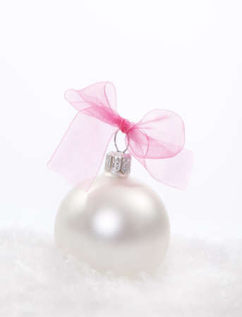 Christmas composition with  christmas decoration over whiteの写真素材