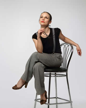Portrait of the business woman with a glassesの写真素材