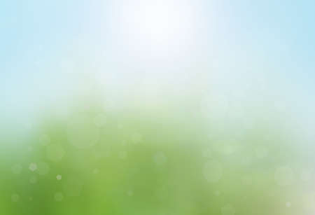 Fresh spring bokeh abstract background. Blue and greenの写真素材