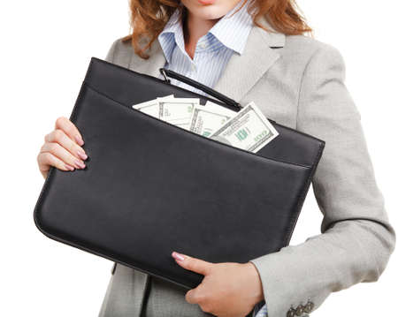 Business woman with black briefcaseの写真素材