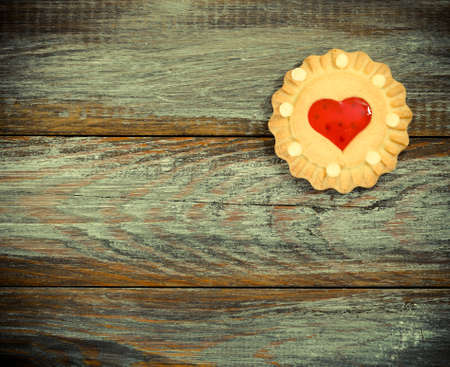 Christmas cookies on the wooden tableの写真素材