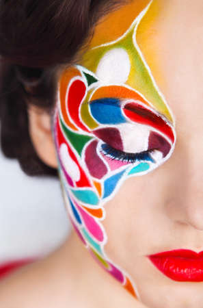 Portrait of a beautiful young model with bright make up